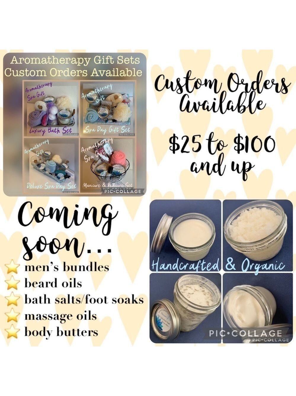 Custom orders available aromatherapy spa gift set self care organic handcrafted